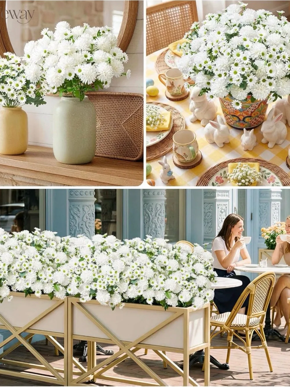 White Faux Daisy & Chrysanthemum Bouquet